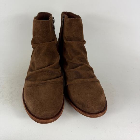 Kork-Ease Giba Bootie Women's 7 Minimalist Brown Leather Slip-On Almond Toe boot - Picture 4 of 10